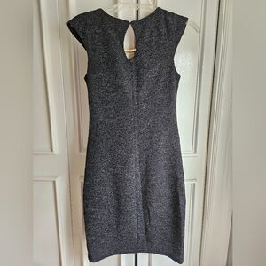 Sangria Size 2 Sweater Black Cap Sleeve Sheath dress with gold neck hardware